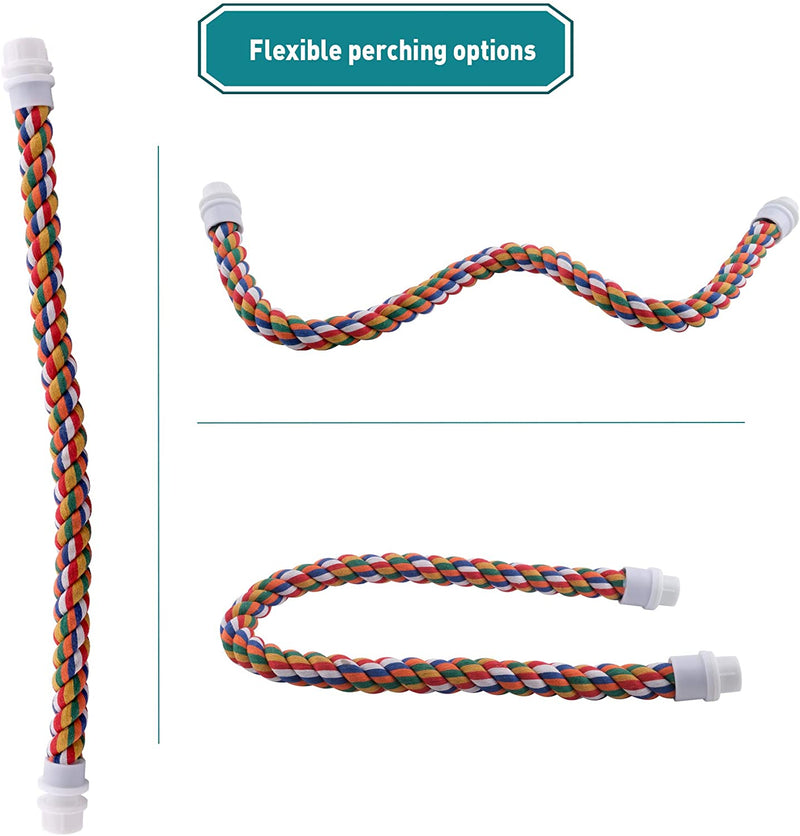Living World Multi-Coloured Cotton Large Parrot Perch - 1 ³⁄₁₆