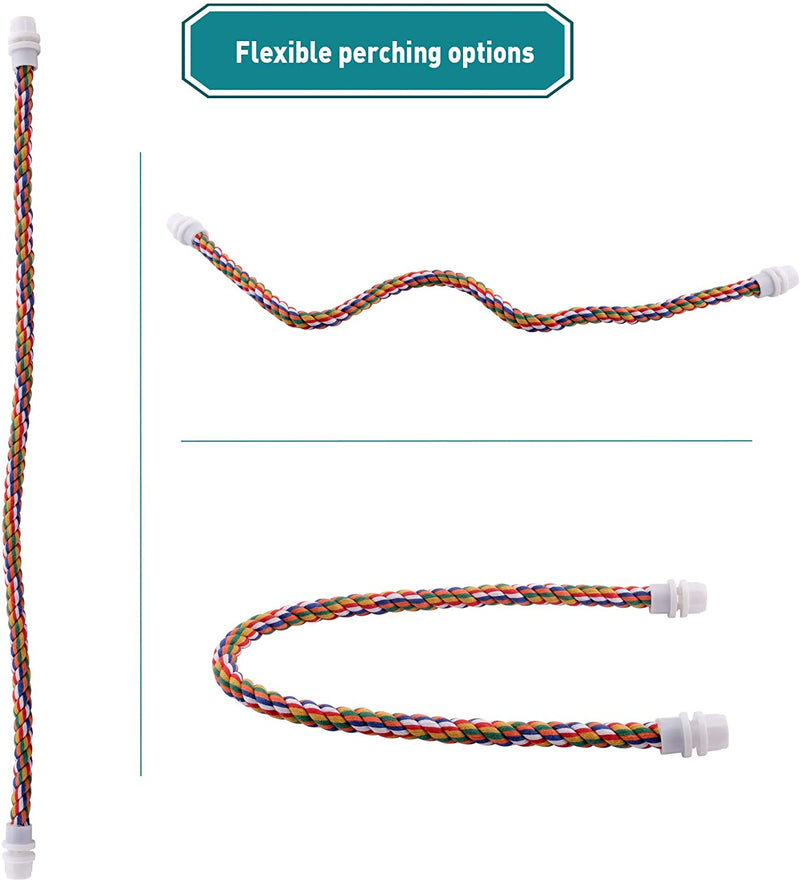 Living World Multi-Coloured Cotton Medium Parrot Perch - ¾