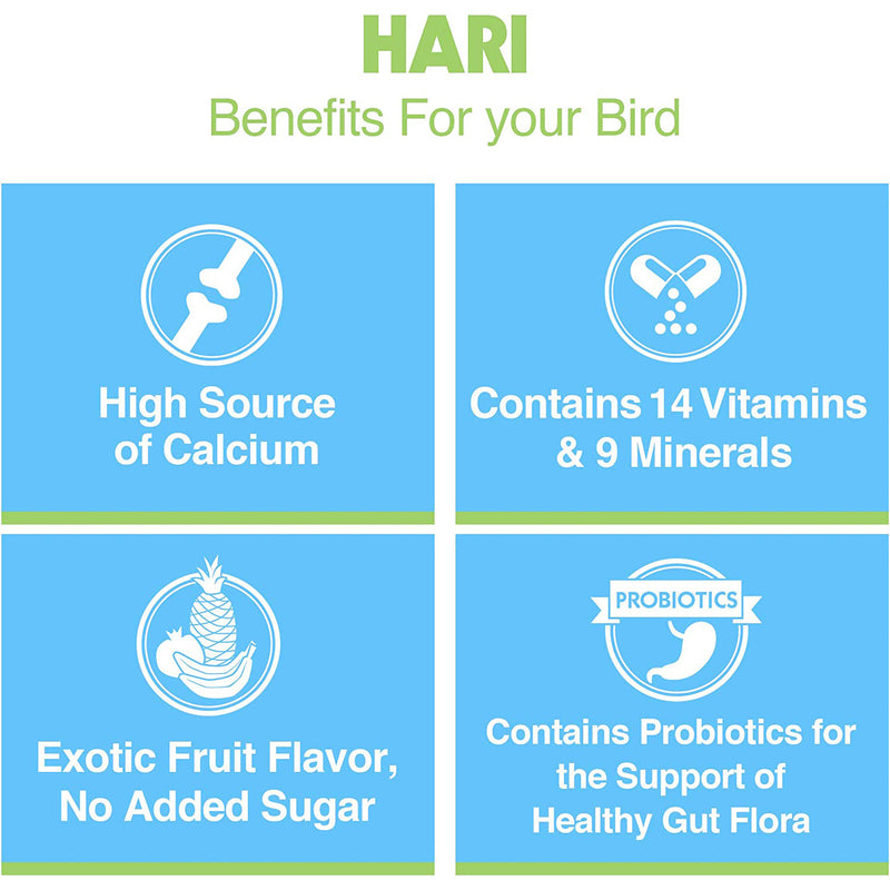 HARI Prime Vitamin Mineral / Amino Acid Supplement with Probiotic for Birds
