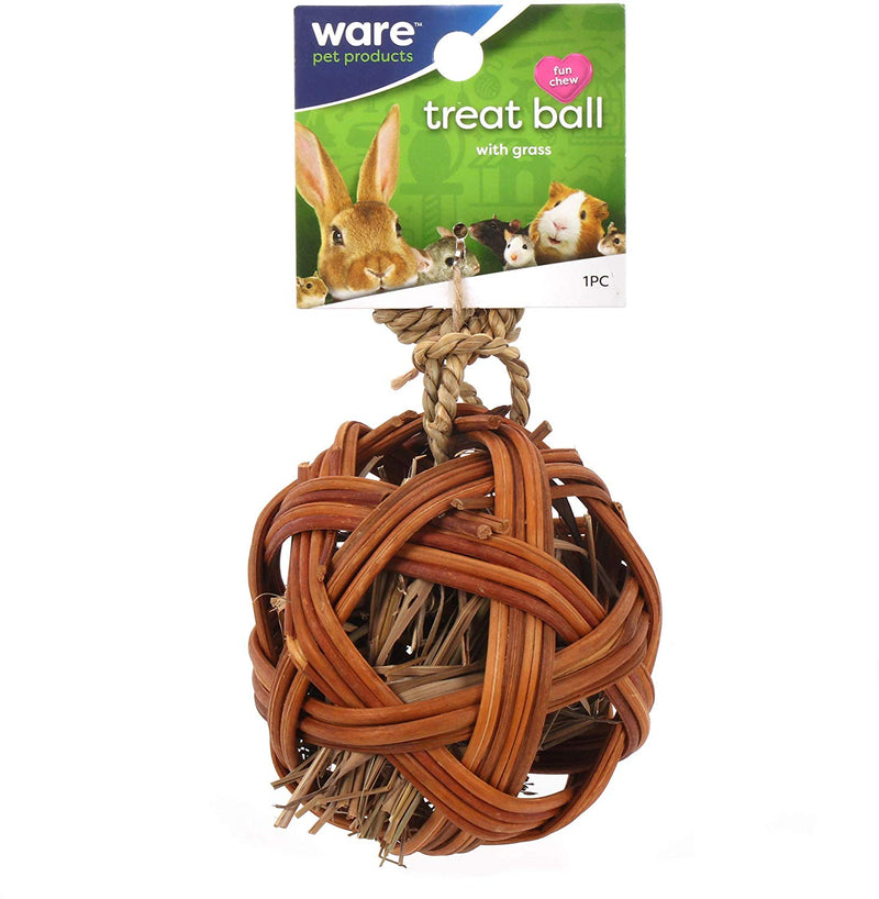 Ware Edible Treat Ball w/ Grass Natural Chew