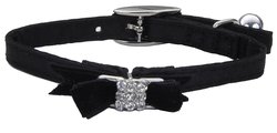 Lil' Pals Safety Collar w/ Bow for Kittens 5/16” x 8” Black Silk