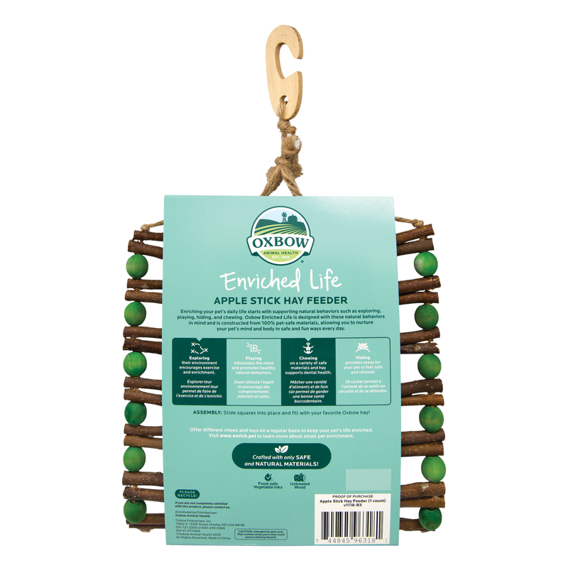 Oxbow Enriched Life Apple Stick Hay Feeder
