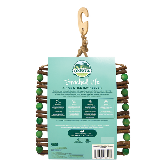 Oxbow Enriched Life Apple Stick Hay Feeder