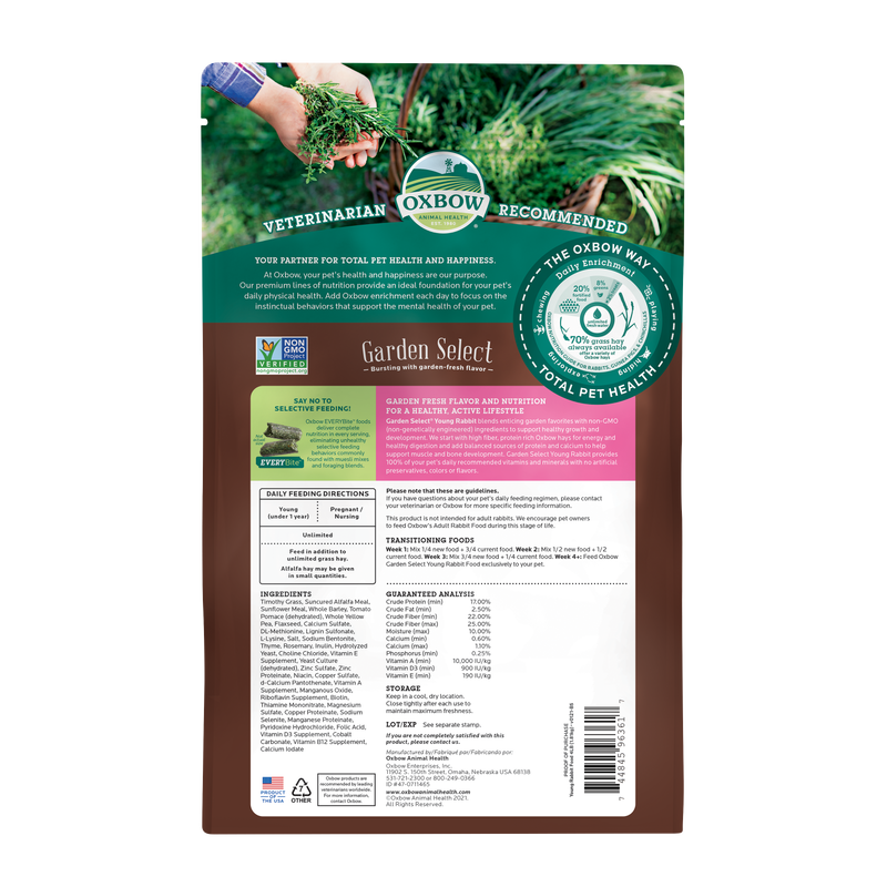 Oxbow Garden Select Young Rabbit Food 4 lbs
