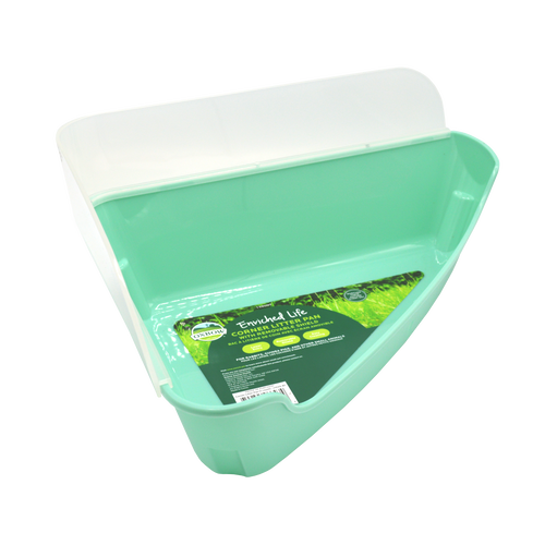 Oxbow Enriched Life Corner Litter Pan with Removable Shield