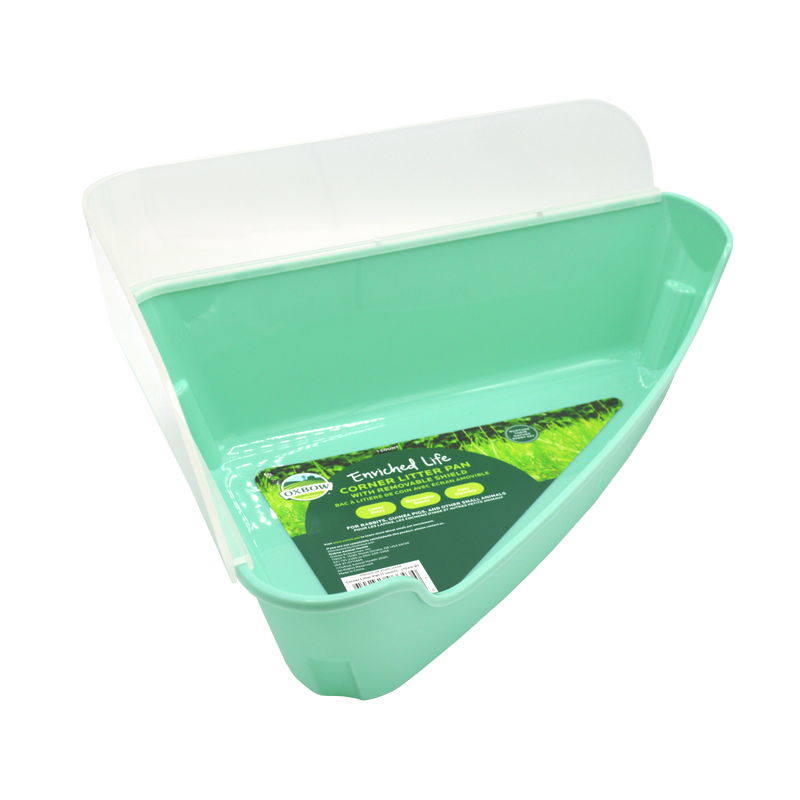 Oxbow Enriched Life Corner Litter Pan with Removable Shield