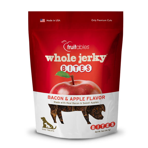 Fruitables Whole Jerky Bites Bacon & Apple Dog Treat 5oz