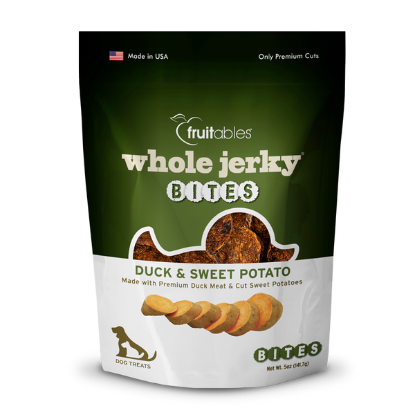 Fruitables Whole Jerky Bites Duck & Sweet Potato Dog Treat 5oz