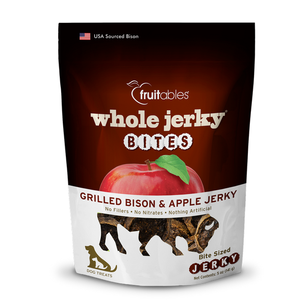 Fruitables Whole Jerky Bites Grilled Bison Dog Treat 5oz