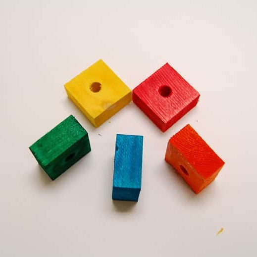 Zoo-Max Bird & Small Pet Toy Parts - Coloured Wood Blocks
