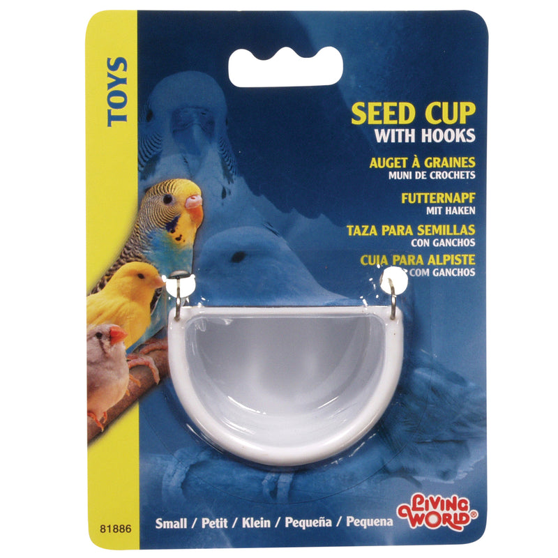 Living World Bird Seed Cup w Metal Hooks