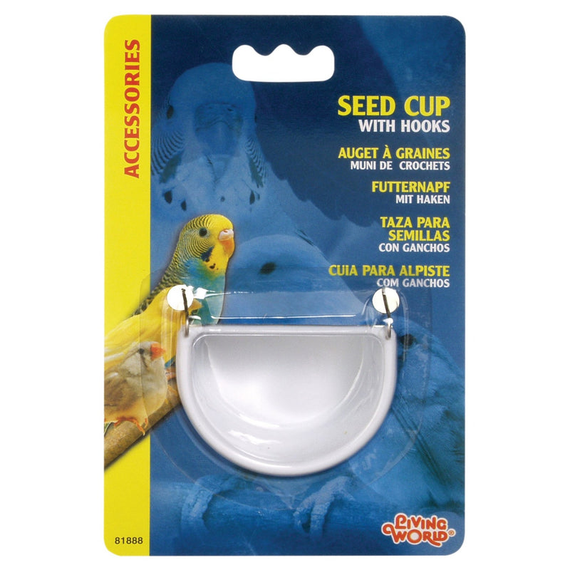 Living World Bird Seed Cup w Metal Hooks