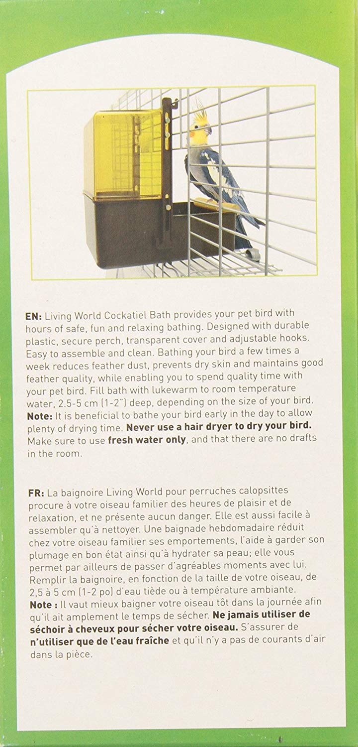 Living World Deluxe Cockatiel Caged Bird Bath - Exotic Wings and Pet Things