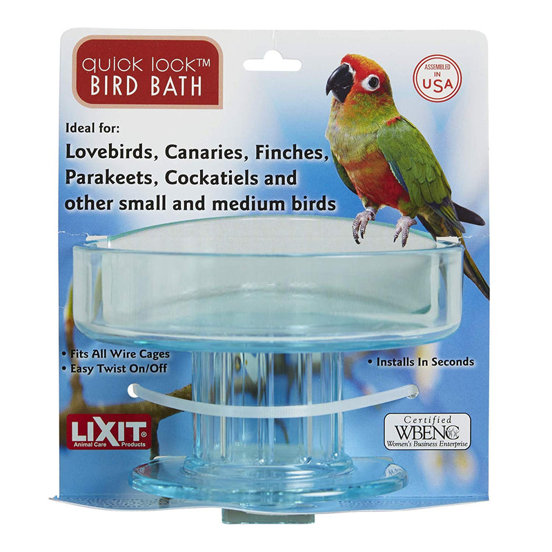 Lixit Quick Lock Caged Bird Bath - Exotic Wings and Pet Things