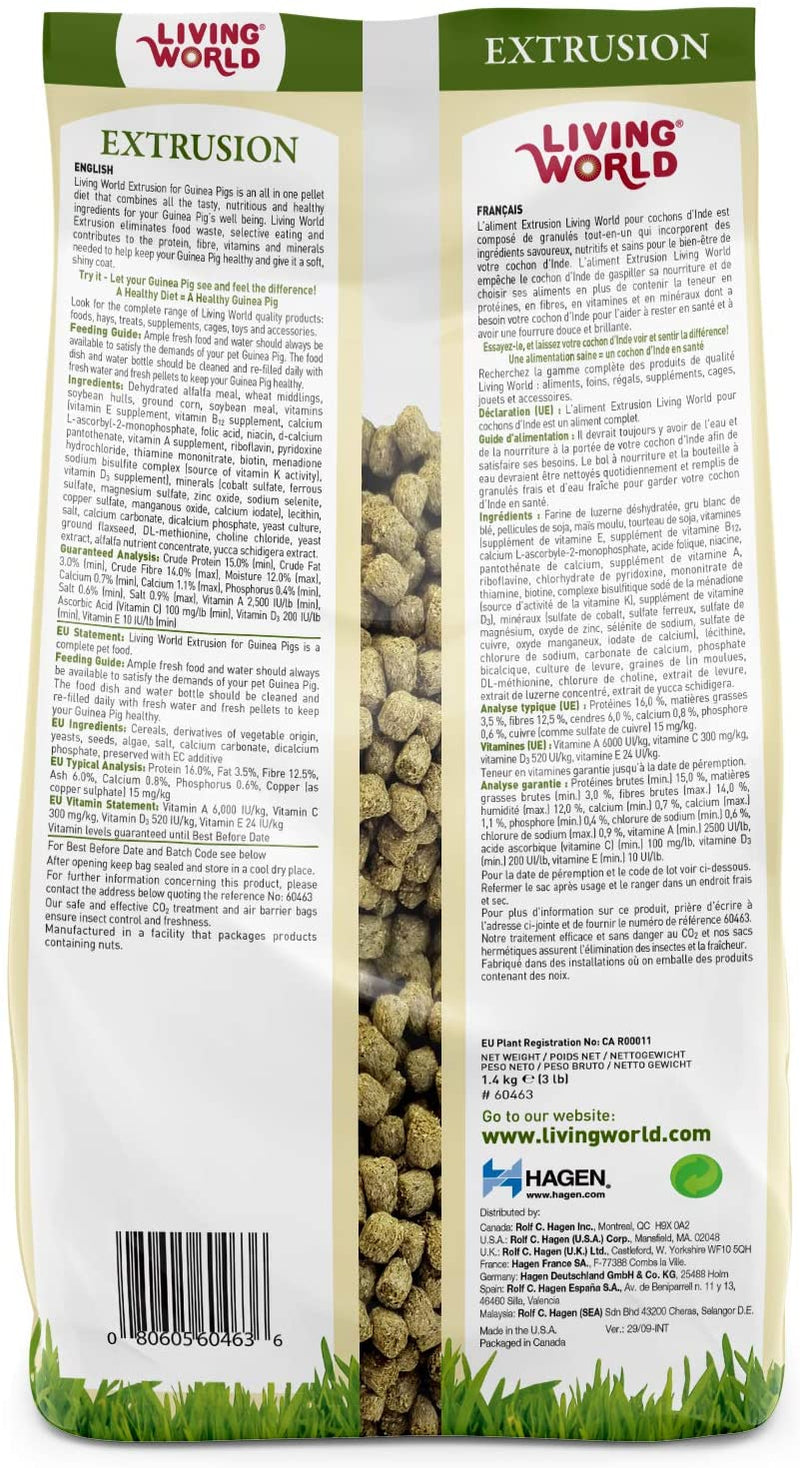 Living World Extrusion Diet for Guinea Pigs EXP 5/2025
