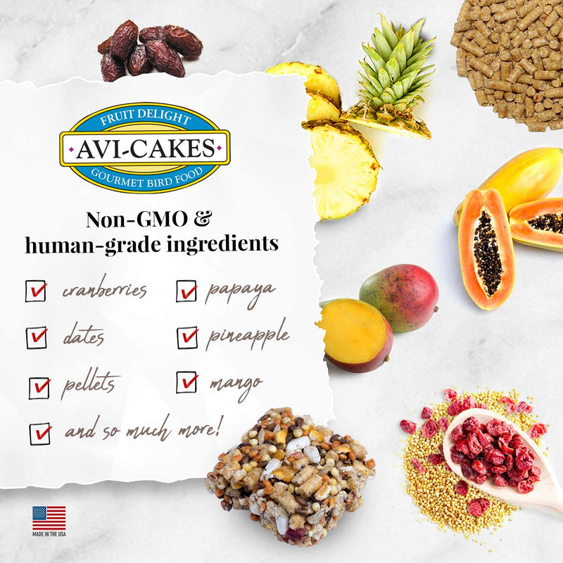 Lafeber's Fruit Delight Avi-Cakes for Small Birds 8oz - Exotic Wings and Pet Things
