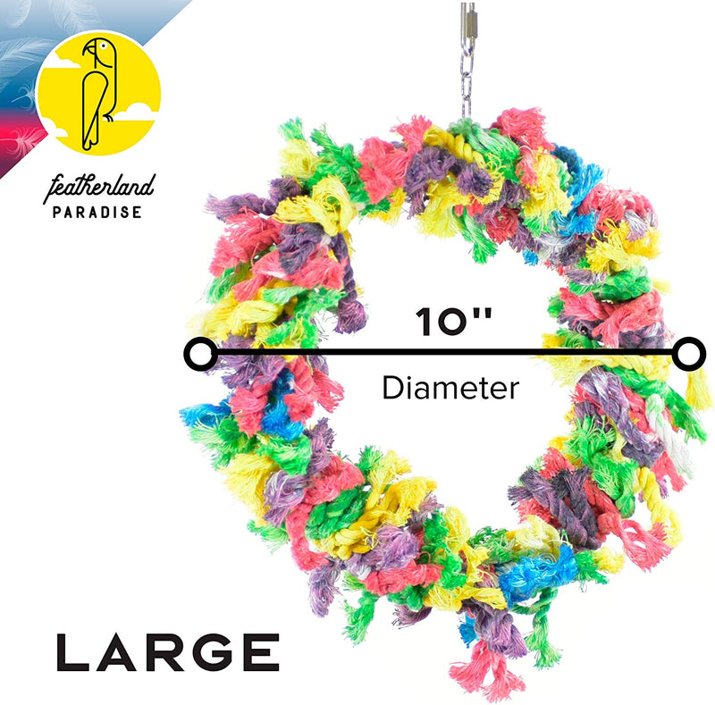 Featherland Paradise Cotton Preen Wreath Parrot Toy SM-MED-LG