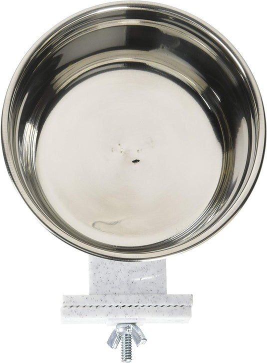 Lixit Stainless Steel Cage Crock Bowl With Bracket - Exotic Wings and Pet Things