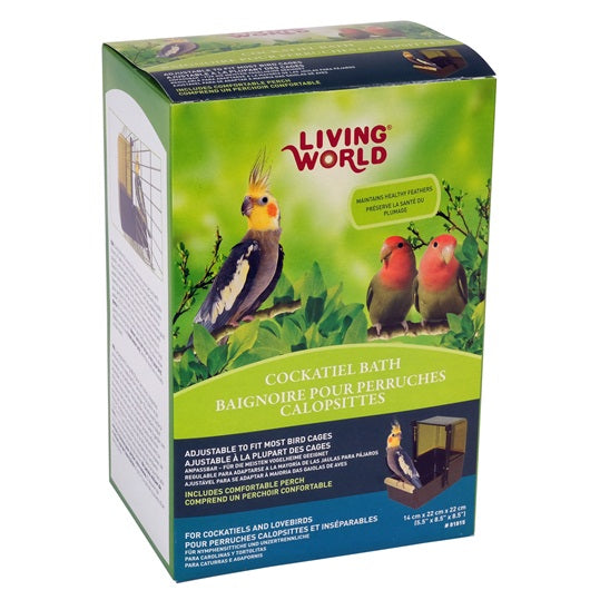 Living World Deluxe Cockatiel Caged Bird Bath - Exotic Wings and Pet Things