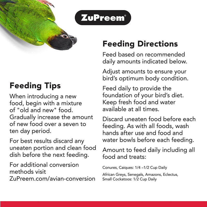 ZuPreem FruitBlend Daily Nutrition Parrot & Conure Pellet