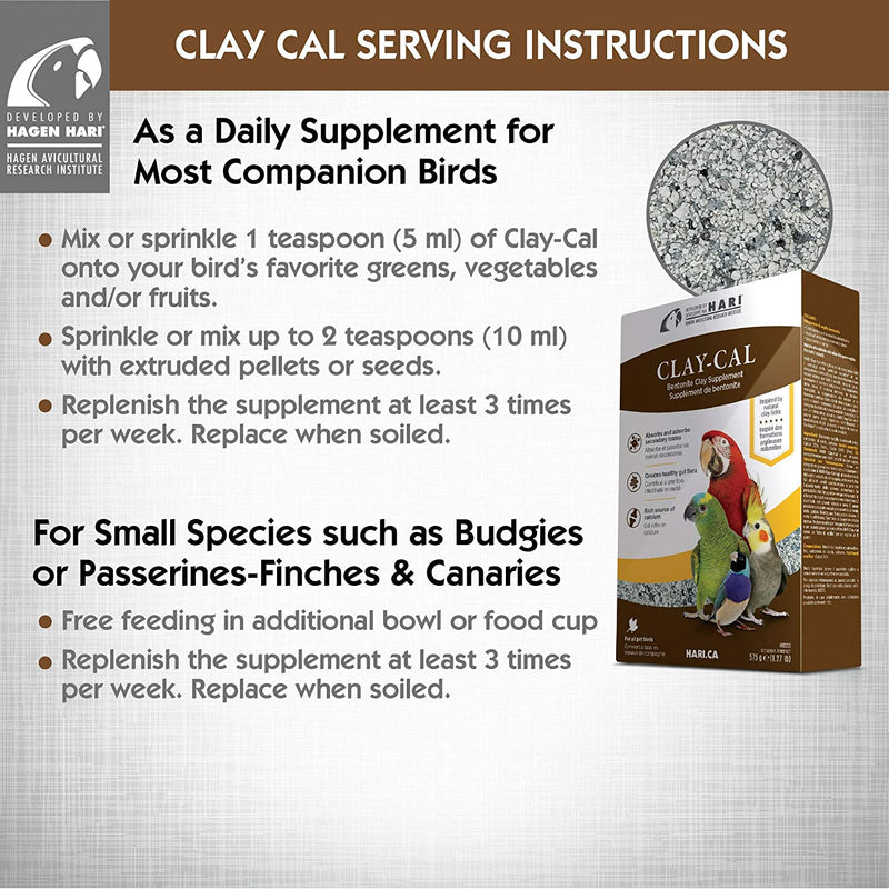 HARI Clay-Cal Bentonite Clay Supplement for Birds - 80333