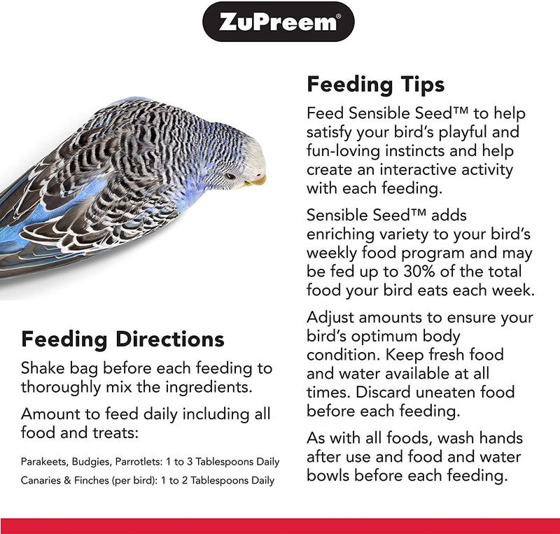 ZuPreem Sensible Seed Enrichment Mix for Small Birds
