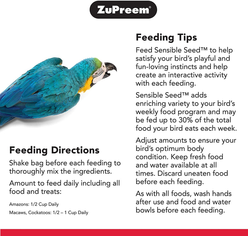 ZuPreem Sensible Seed Enrichment Mix for Large Parrot
