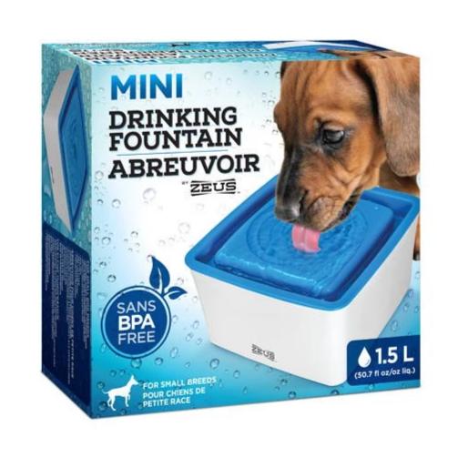 Zeus Mini Drinking Fountain for Dogs - 1.5 L (50.7 fl oz) - Exotic Wings and Pet Things