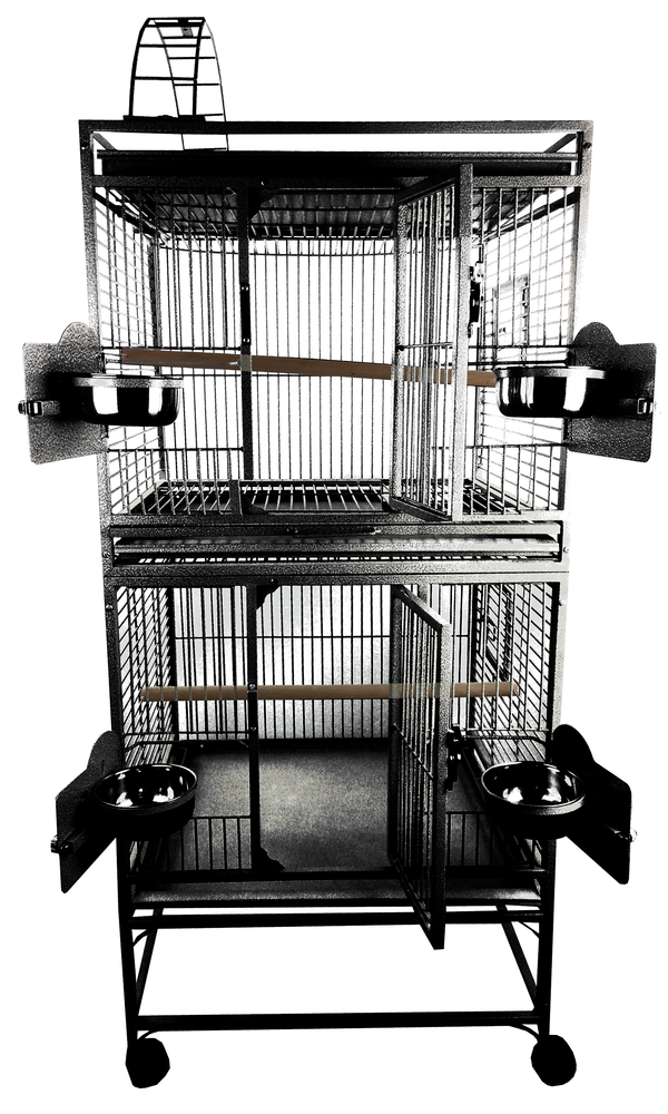 A&E Cage Co. Double Stack Bird Cage with Play Top Black