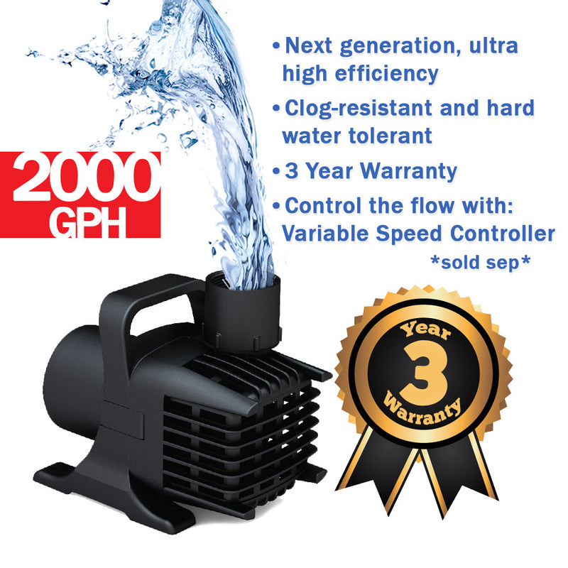 Tidal Wave Asynchronous Pond Pump - Up To 2000 U.S. Gal