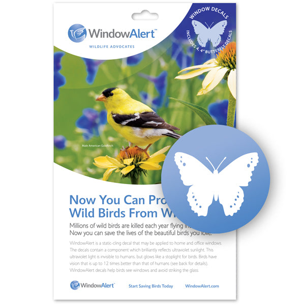 WindowAlert Bird Anti-Collision Decals - UV-Reflective Window Decal to Protect Wild Birds from Glass Collisions