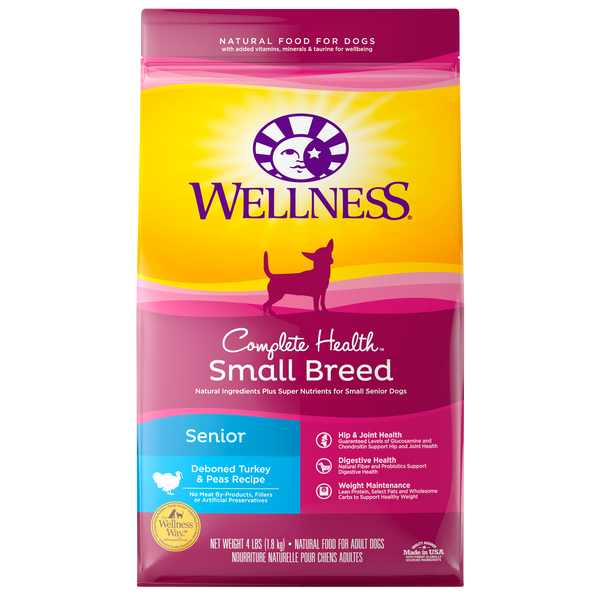 Wellness Complete Health Small Breed Senior Turkey Dry Dog Food 4 lbs