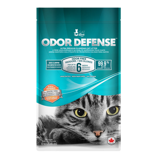 Cat Love Odor Defense Unscented Premium Clumping Cat Litter 12 kg