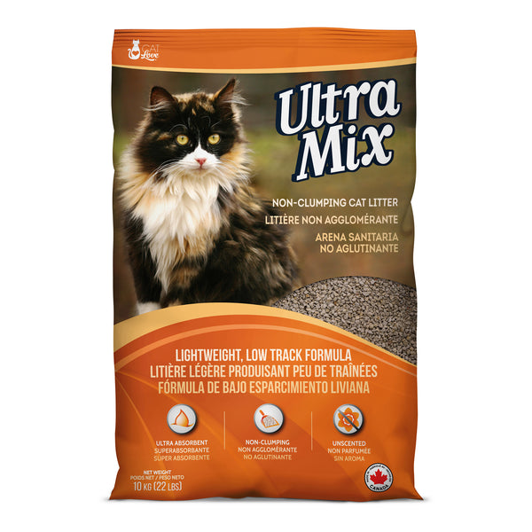Cat Love Ultra Mix Unscented, Non-Clumping Cat Litter 10 kg (22 lbs)