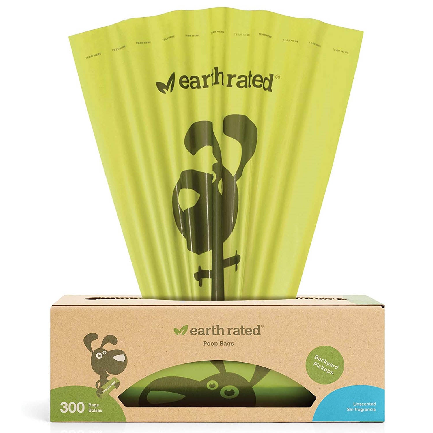 Earth Rated EcoFriendly Unscented Leak Proof Dog Poop Bags 300 Roll