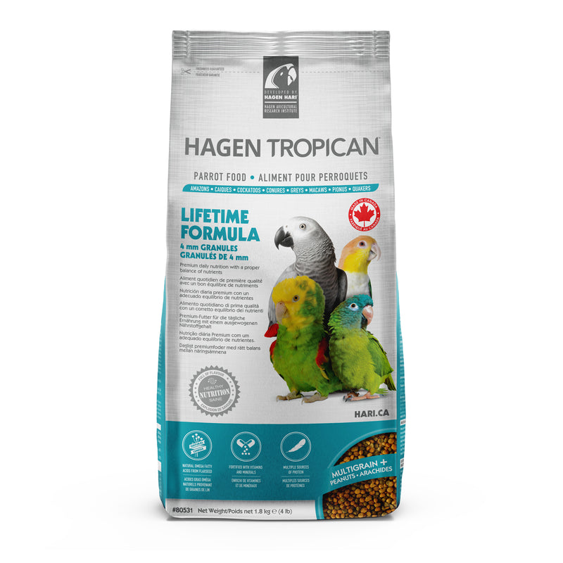 Hagen Tropican Lifetime Formula 4mm Granules for Parrots