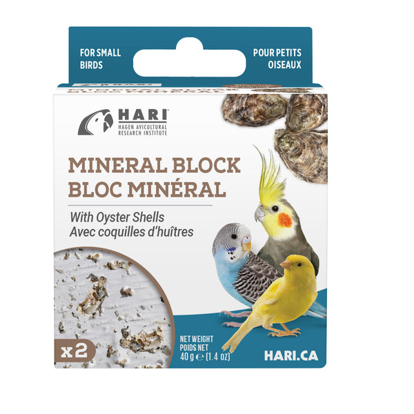 HARI Mineral Block for Small Birds - Oyster Shells - 2 pack - 82194