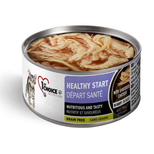 1st Choice Healthy Start Grain Free Shredded Chicken Wet Kitten Food 24x85g 🍁