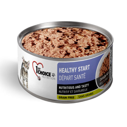 1st Choice Healthy Start Grain Free Chicken Pate Wet Kitten Food 24x156g 🍁
