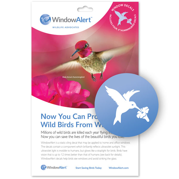WindowAlert Bird Anti-Collision Decals - UV-Reflective Window Decal to Protect Wild Birds from Glass Collisions