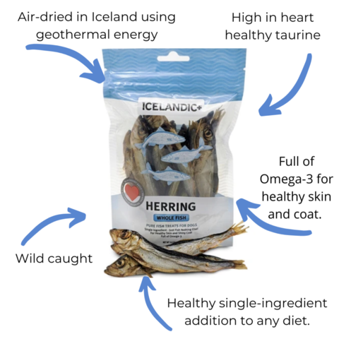 Icelandic+ Herring Whole Fish Dog Treat 3oz/85g