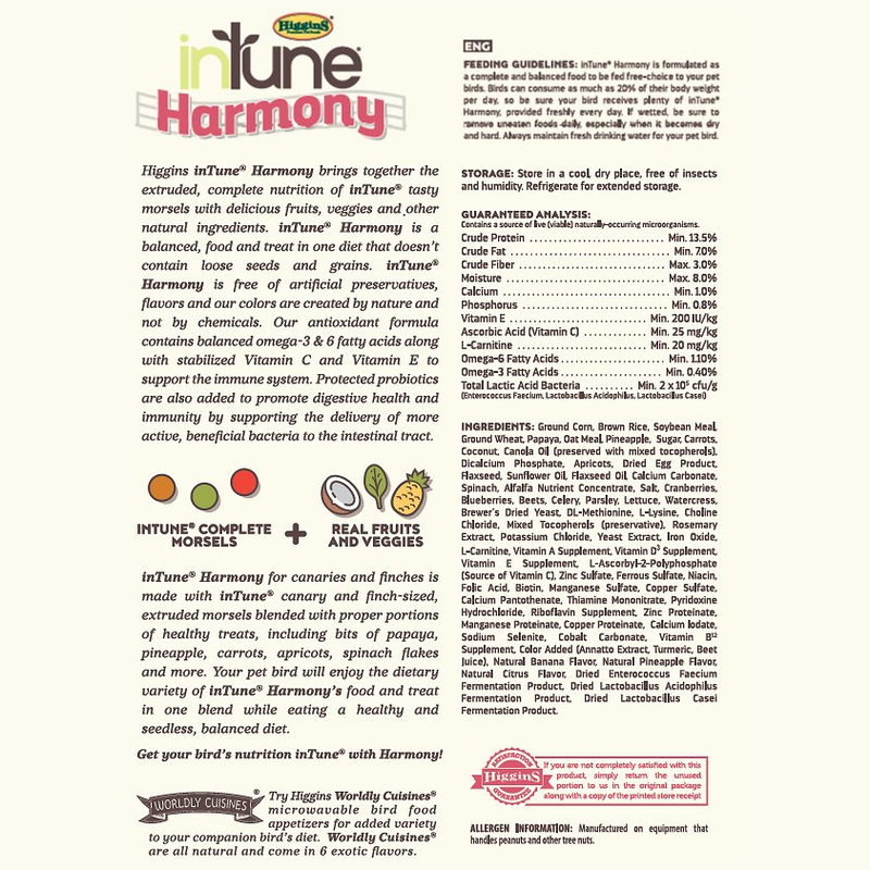 Higgins Intune Harmony Canary & Finch Enrichment Diet
