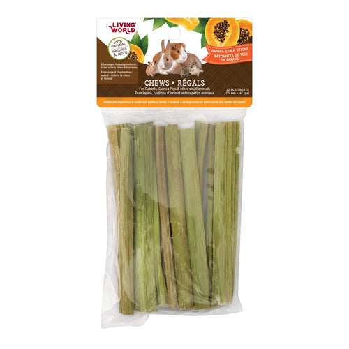 Living World Papaya Stalk Sticks Small Pet Chews - 61106