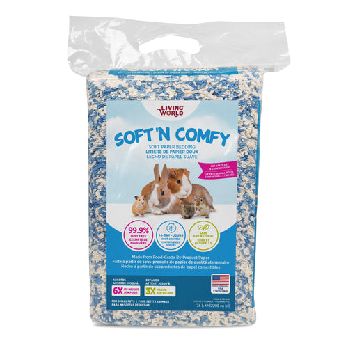 Living World Soft 'N Comfy Small Animal Paper Bedding - Bi-Colour