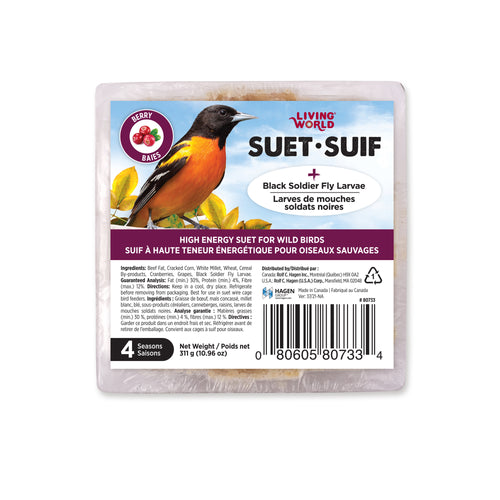 Living World Berry & Black Soldier Fly Larvae Suet Wild Bird