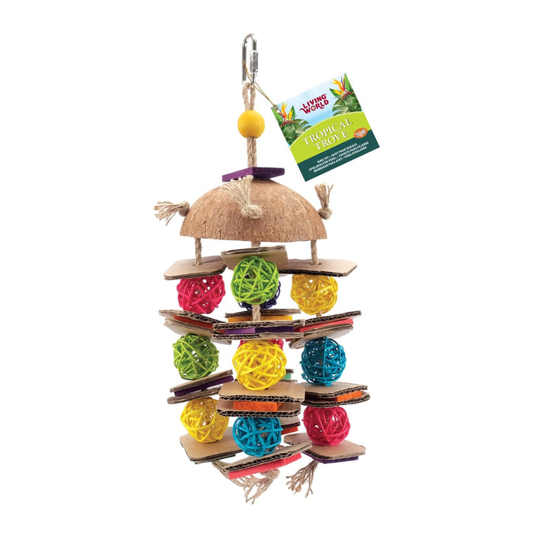 Living World Tropical Trove Coconut w/ Wickerballs Medium Parrot Toy -81240
