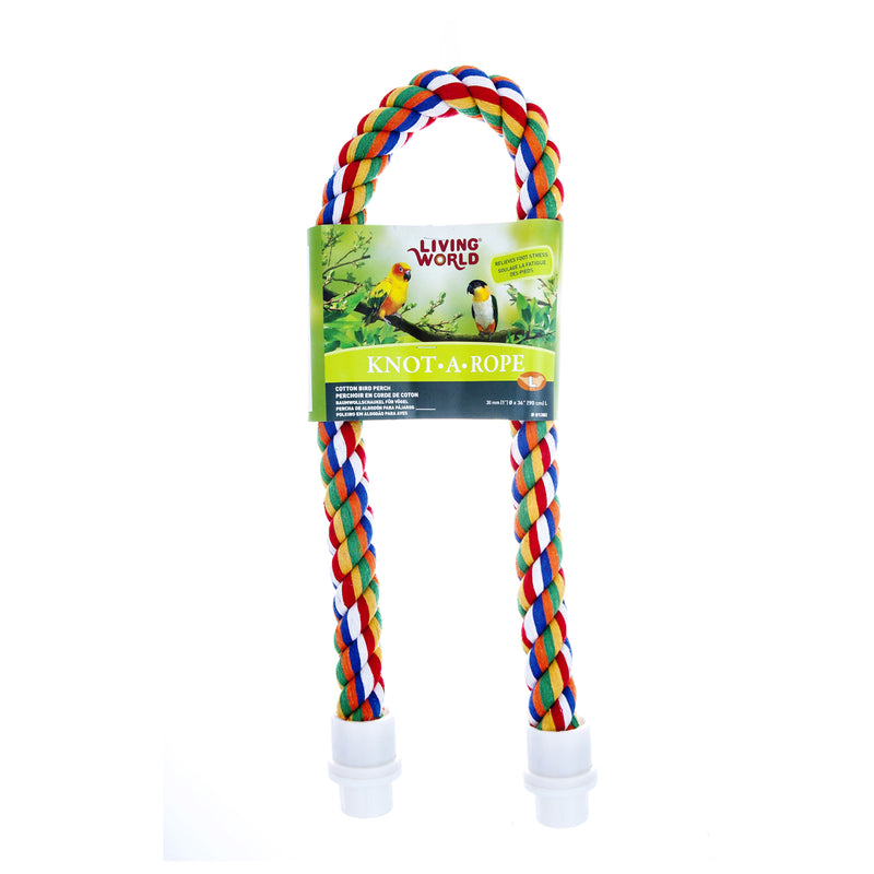 Living World Multi-Coloured Cotton Large Parrot Perch - 1 ³⁄₁₆