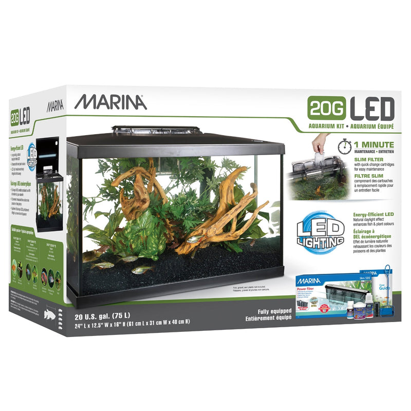 Marina LED Glass Aquarium Kit (5,10,20 gal) | Store Pickup Only