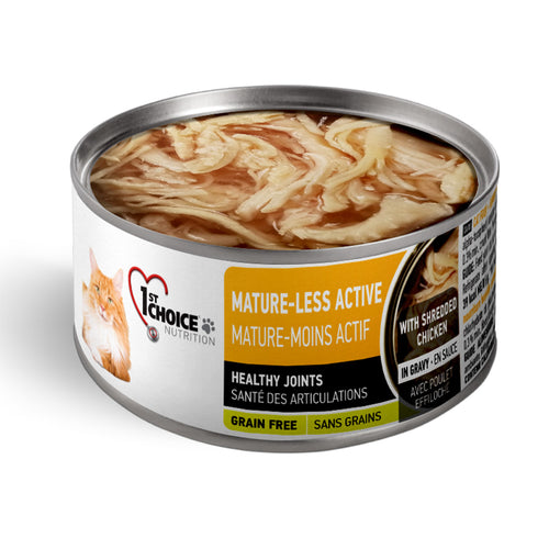 1st Choice Mature/Less Active Grain Free Shredded Chicken Senior Wet Cat Food 24x85g 🍁