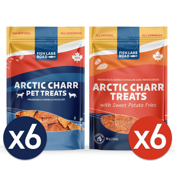 Fish Lake Road Arctic Charr Dog Treats - Mixed Case - Sweet Potato Fries & Regular